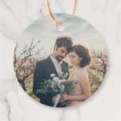 Rustieke elegante dank u foto land bruiloft bedankjes labels (Achterkant)