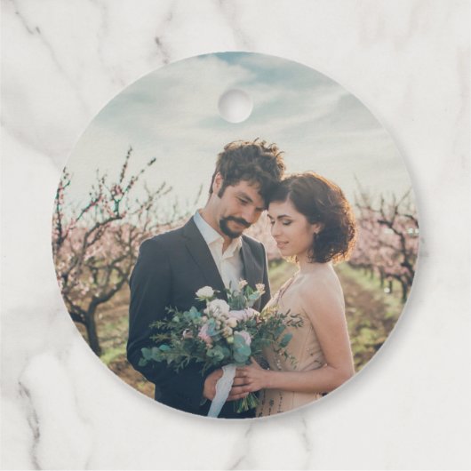 Rustieke elegante dank u foto land bruiloft bedankjes labels (Achterkant)