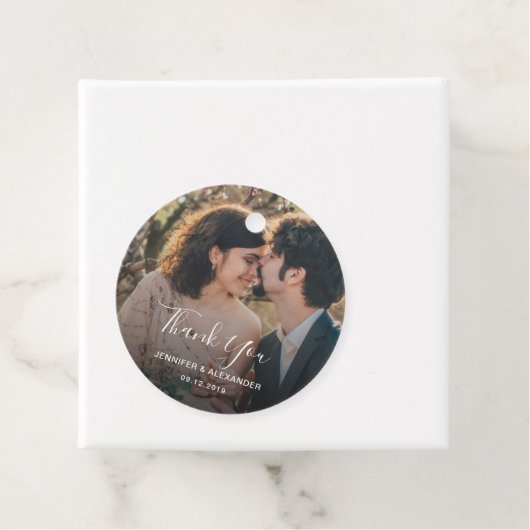 Rustieke elegante dank u foto land bruiloft bedankjes labels (In situ)