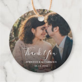 Rustieke elegante dank u foto land bruiloft bedankjes labels (Voorkant)