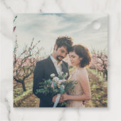 Rustieke elegante dank u foto land bruiloft bedankjes labels (Achterkant)