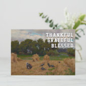 Rustieke elegante dankbare gezegende oogst feestdagenkaart (Staand voorkant)