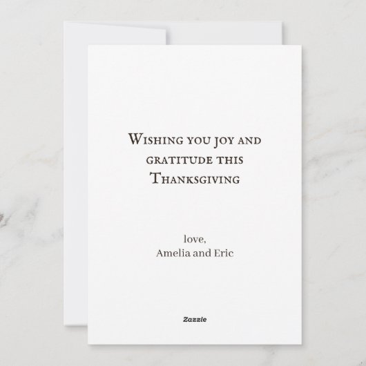 Rustieke elegante dankbare gezegende oogst feestdagenkaart (Achterkant)