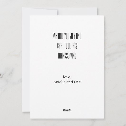 Rustieke elegante dankbare gezegende oogst feestdagenkaart (Achterkant)