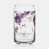 Rustieke Elegante Donker Paarse pioenen Blikvorm Glas (Voorkant)