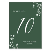 Rustieke Elegante Donkergroene Wildflowers Boho We Kaart (Voorkant)