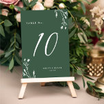 Rustieke Elegante Donkergroene Wildflowers Boho We Kaart<br><div class="desc">Dit elegante maar rustieke ontwerp van de trouwtafel heeft een prachtige diepgroene achtergrond met handgetekende wilde bloemen en elegante typografie in het wit. Het ontwerp is aan beide zijden hetzelfde. Zie ons Rustic Wildflowers collectie voor het coördineren van items.</div>