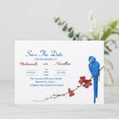 rustieke Elegante en unieke vogel save the date Kaart (Staand voorkant)