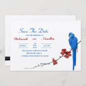 rustieke Elegante en unieke vogel save the date Kaart (Voorkant / Achterkant)