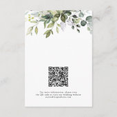 Rustieke Elegante Eucalyptusbladeren QR Code Trouw Informatiekaartje (Achterkant)
