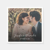 Rustieke elegante foto boho bruiloft servet (Voorkant)