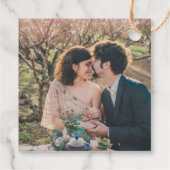 Rustieke elegante foto bruiloft dank u bedankjes labels (Achterkant)