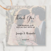 Rustieke elegante foto bruiloft dank u bedankjes labels (Voorkant)