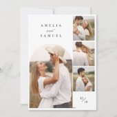 Rustieke Elegante Fotocollage Wedding Kaart (Voorkant)