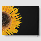 Rustieke Elegante Gele Zwarte Zonnebloem Bruiloft Gastenboek (Achterkant)