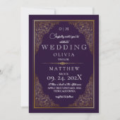 Rustieke elegante gouden sierlijke romantische tro kaart (Voorkant)