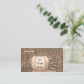 Rustieke Elegante Gouden Witte Herfst Pompoen Visitekaartje (Staand voorkant)