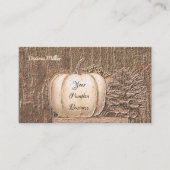 Rustieke Elegante Gouden Witte Herfst Pompoen Visitekaartje (Voorkant)