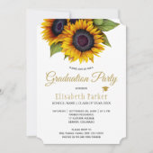 Rustieke elegante gouden zonnebloemen zomer afstud kaart (Voorkant)