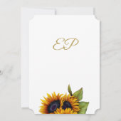 Rustieke elegante gouden zonnebloemen zomer afstud kaart (Achterkant)