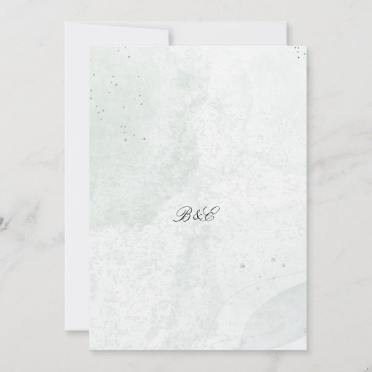 Rustieke elegante groen eucalyptus bruiloft kaart (Achterkant)