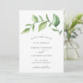 Rustieke Elegante Groene Huwelijk Save The Date (Staand voorkant)