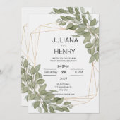 Rustieke Elegante Groene Waterverf Eucalyptus Kaart (Voorkant / Achterkant)