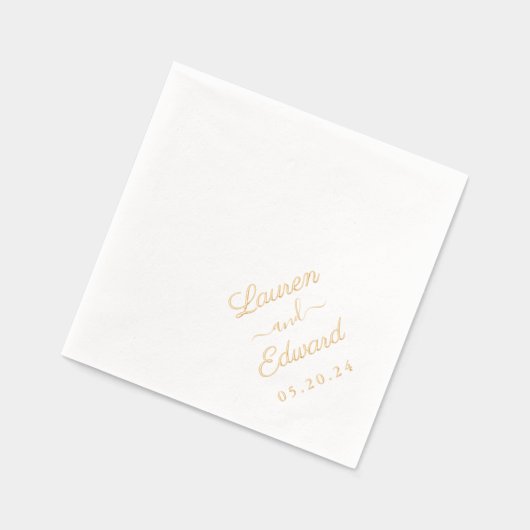 Rustieke Elegante Hand Script Wedding Folie Servetten (Links)