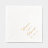 Rustieke Elegante Hand Script Wedding Folie Servetten (Voorkant)