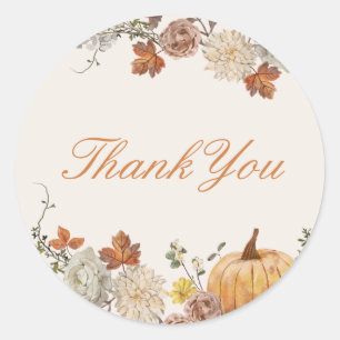 Rustieke Elegante Herfst Baby Shower Favor Ronde Sticker