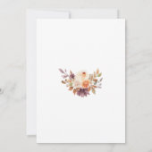 Rustieke Elegante Herfst Bloemen Huwelijksuitnodig Kaart (Achterkant)