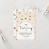 Rustieke Elegante Herfst Thanksgiving Groet Kaart (Voorkant / Achterkant in situ)