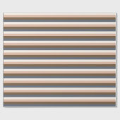 Rustieke Elegante Horizontale Strepen Roze Bruin G Cadeaupapier (Vlak)