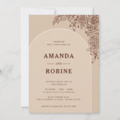 Rustieke Elegante Huwelijksuitnodiging Kaart (Voorkant)