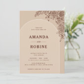 Rustieke Elegante Huwelijksuitnodiging Kaart (Staand voorkant)