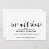 Rustieke Elegante Huwelijksuitnodigingkaart na de Kaart (Voorkant / Achterkant)