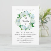 Rustieke Elegante Hydrangea Bloemenkrans Bruiloft Kaart (Staand voorkant)