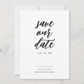 Rustieke Elegante Kalligrafie Foto Bruiloft Save The Date (Voorkant)