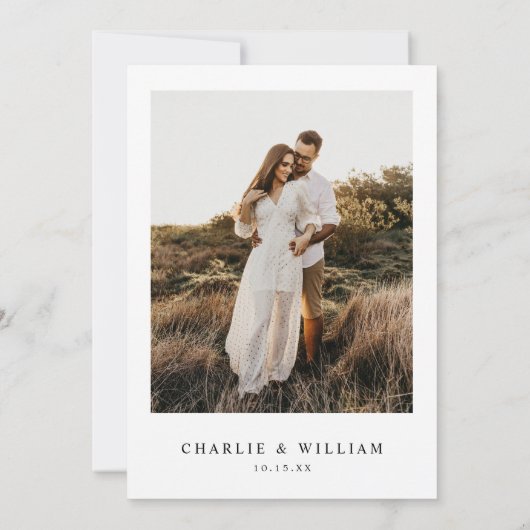 Rustieke Elegante Kalligrafie Foto Bruiloft Save The Date (Achterkant)