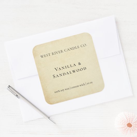 Rustieke Elegante Kraft Papier Kaars Label (Envelop)