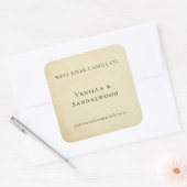 Rustieke Elegante Kraft Papier Kaarslabel Vierkante Sticker (Envelop)