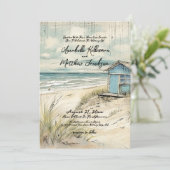 rustieke elegante kust strand bruiloft kaart (Staand voorkant)