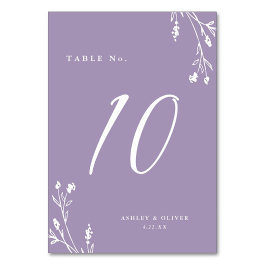 Rustieke Elegante Lavendel Wildbloemen Boho Bruilo Kaart (Voorkant)