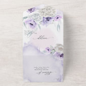 Rustieke Elegante Lila Klaproos Dahlia Bloemstuk All In One Uitnodiging (Buitenkant)