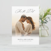 Rustieke Elegante Luxe Foto Huwelijk Save The Date Kaart (Staand voorkant)