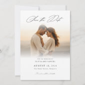 Rustieke Elegante Luxe Foto Huwelijk Save The Date Kaart (Achterkant)