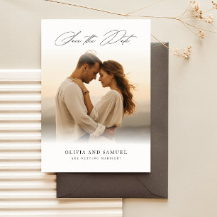 Rustieke Elegante Luxe Foto Huwelijk Save The Date Kaart