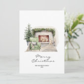 Rustieke Elegante Minimale Gezellige Thuis Feestdagenkaart (Staand voorkant)