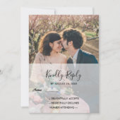 Rustieke elegante monogram foto land bruiloft RSVP Kaart (Voorkant)