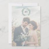 Rustieke elegante monogram foto land bruiloft RSVP Kaart (Achterkant)